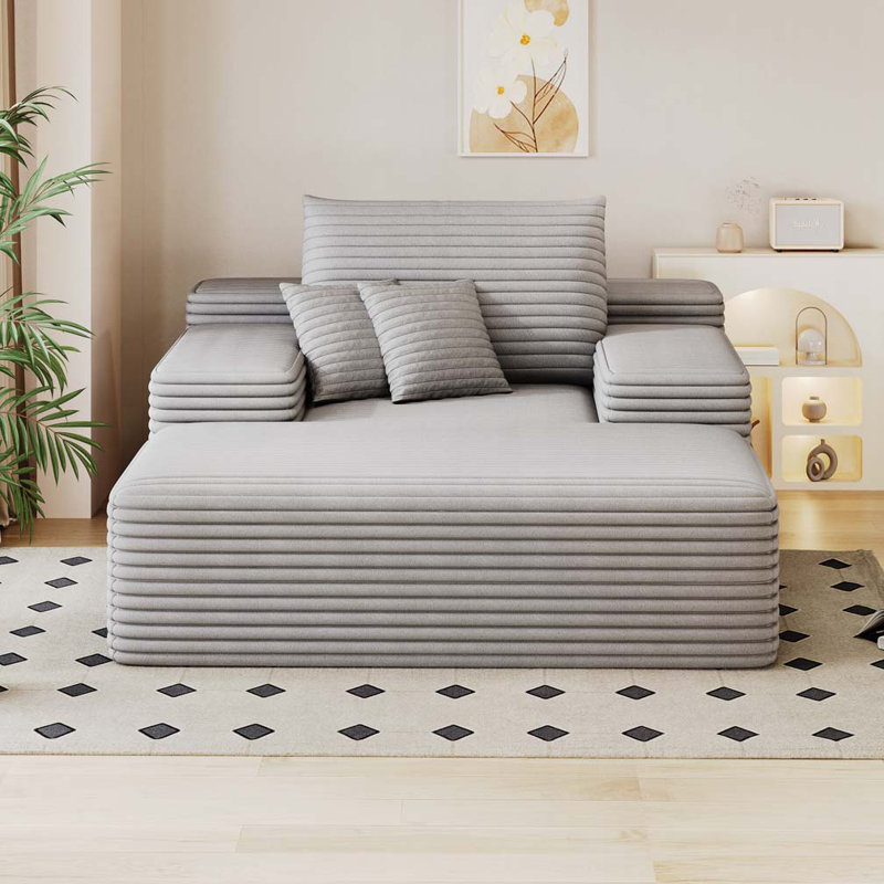 Chaise longue rembourrée pour l'intérieur, Gris