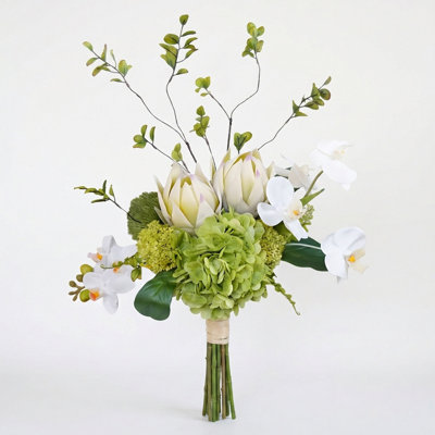 Bouquet artificiel vert élégant - Hortensia