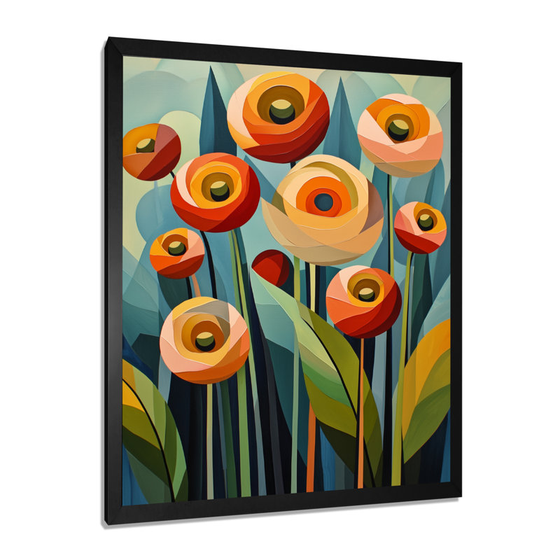 Lynmouth - Art mural floral, H 40 po x l 30 po, Noir, Reproduction encadrée d'une seule photo