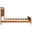 Structure de lit plateforme en bois de style Mid-Century moderne, grand lit avec tête de lit à panneau ouvert et pied de lit, aucun sommier requis, assemblage facile, noyer clair-134646229-134646230