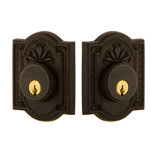 Nostalgic Warehouse Meadows Plate Double Cylinder Deadbolt