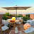 10 X 6.5T Rectangular Patio Solar LED Lighted Outdoor Umbrellas With Crank And Push Button Tilt-821957359