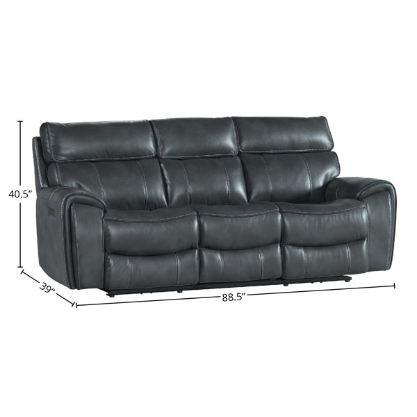 Herriman 81.5 W Padded Arm Microfiber Push Button Power Reclining Sofa