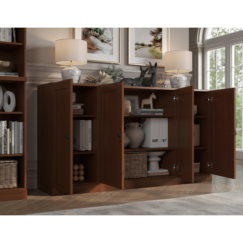 Palace Imports 100% Solid Wood 65" Sideboard with Shaker Doors and Adjustable Shelves, Mocha