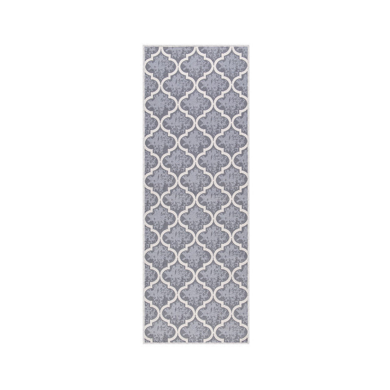 Tapis de cuisine antidérapant Soana, Treillis gris