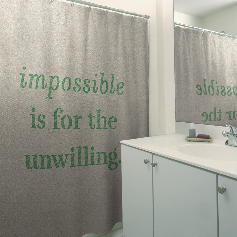Shower Curtain, White/Green