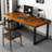 Yellowish brown Rectangular Solid Wood Executive Desk-308797407-308797405