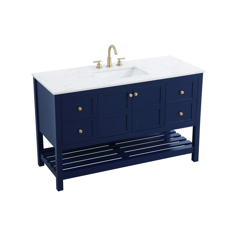 Elena 54 inch Single Bathroom Vanity, Blue