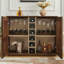 Armoire à vin Mid-Century cannelée, support à vin / porte-verres - standard-130482740
