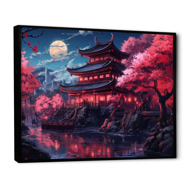 Japon, terre du Samouraï I sur toile, H 30 po x l 40 po x P 1,5 po, Cadre flottant noir