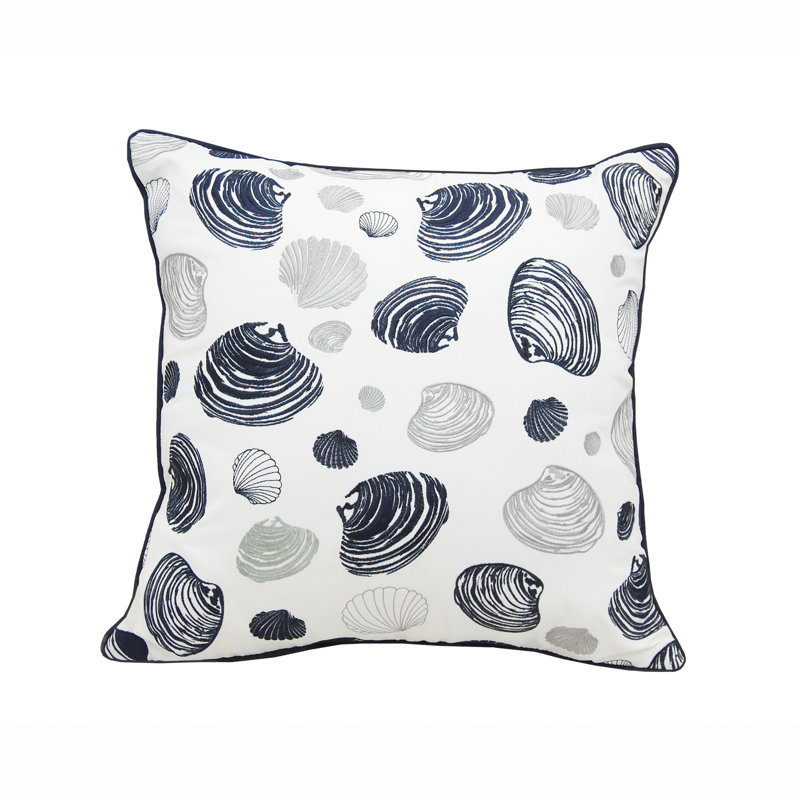Embroidered Outdoor Throw Pillow