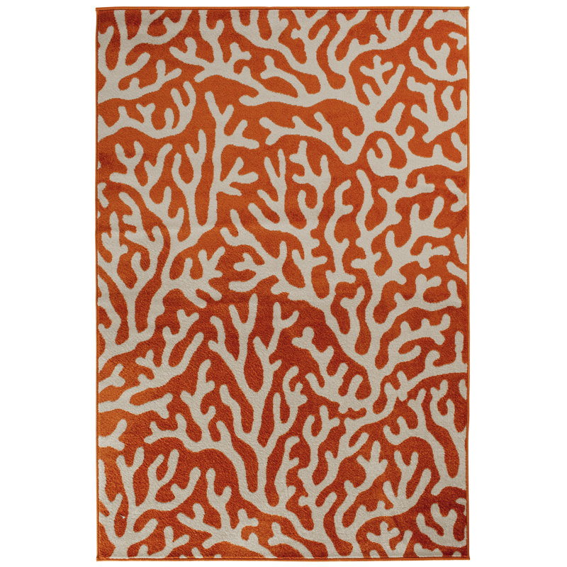 Del Mar Floral Indoor / Outdoor Rug, Rectangular 5' x 7'3"