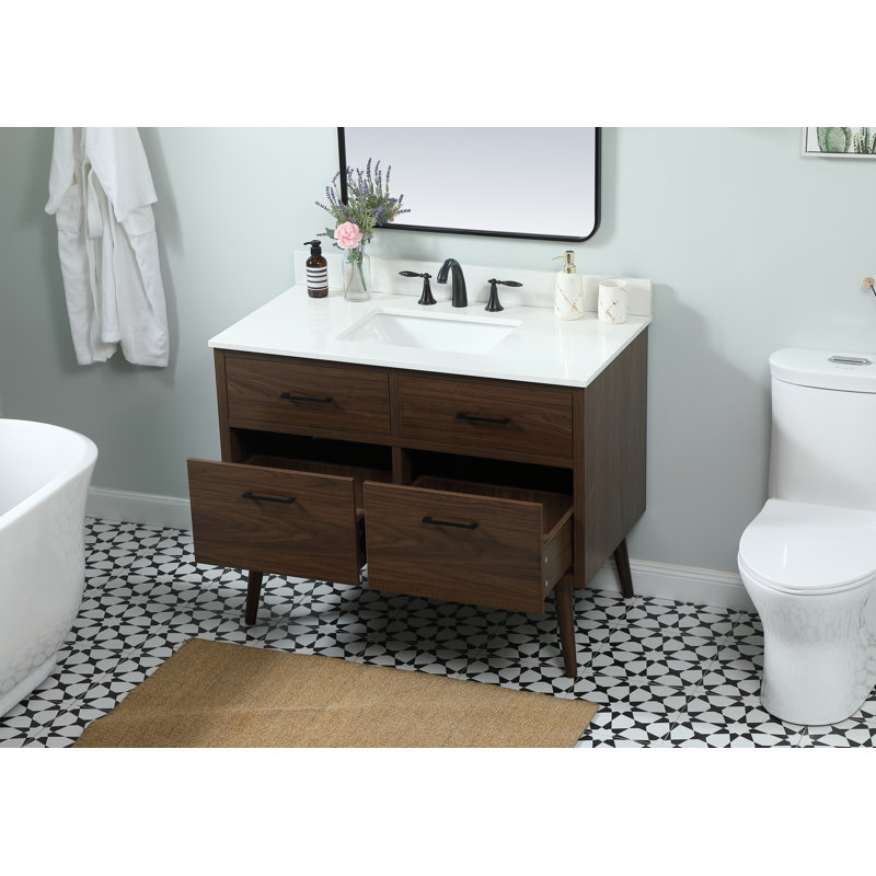 Ensemble de meuble-lavabo simple 42 po Steinfeldt, Noyer