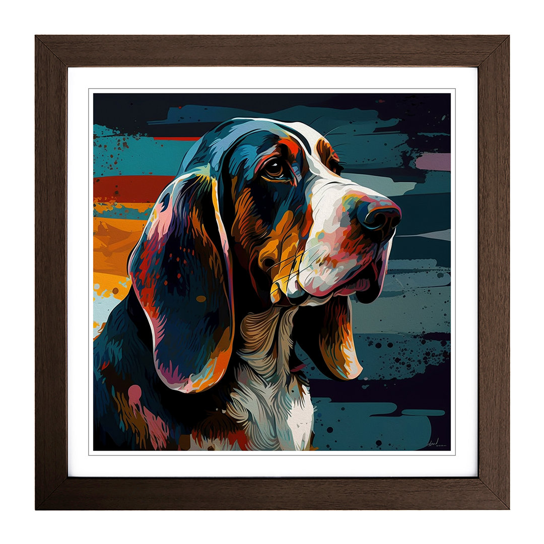 Basset Hound Expressionism - Framed Print