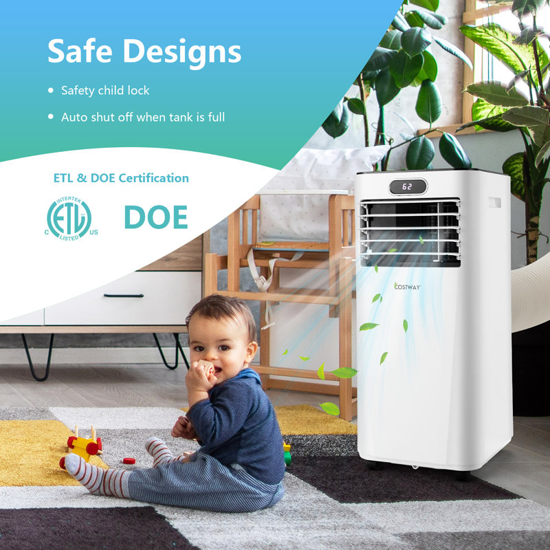 Costway 10000 BTU Portable Air Conditioner for 350 Square Feet with Remote Included