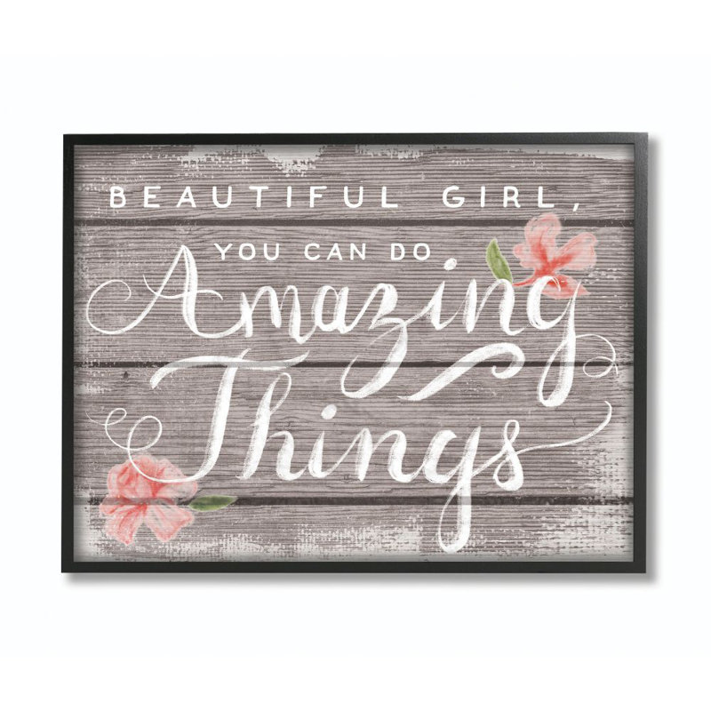 «Beautiful Girl Inspirational Kids Flower Word Design» par Daphne Polselli, reproduction d'impression