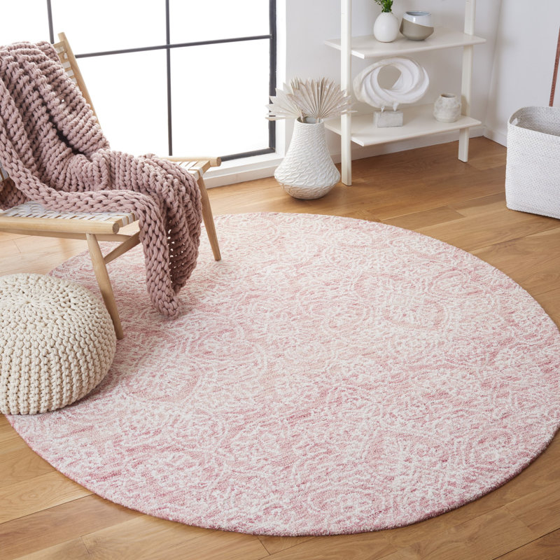 Irondale Hand Tufted Indian Wool And Cotton With Latex Solid Color Rug, Round 6'