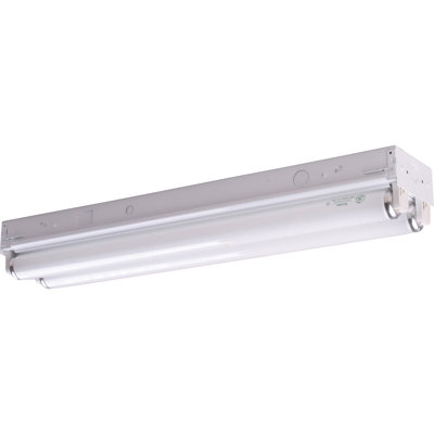 2-Light 24.125"W White Energy Efficient Fluorescent Linear Ceiling or Wall Mount Flush Mount Fixture