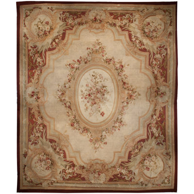 One-of-a-Kind 18'5" X 21'9" Before 1900 Wool Area Rug in