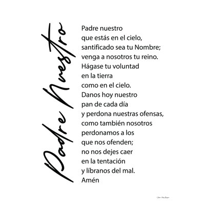 " The Lord's Prayer - Spanish " Mixed Media Print