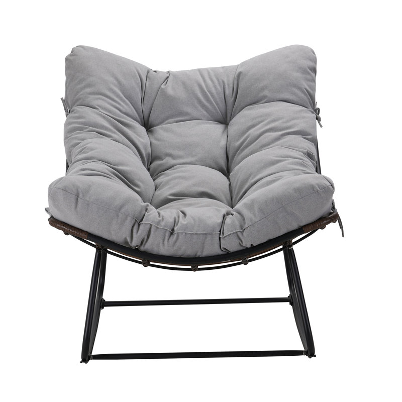Chaise berçante Henadz, Gris clair