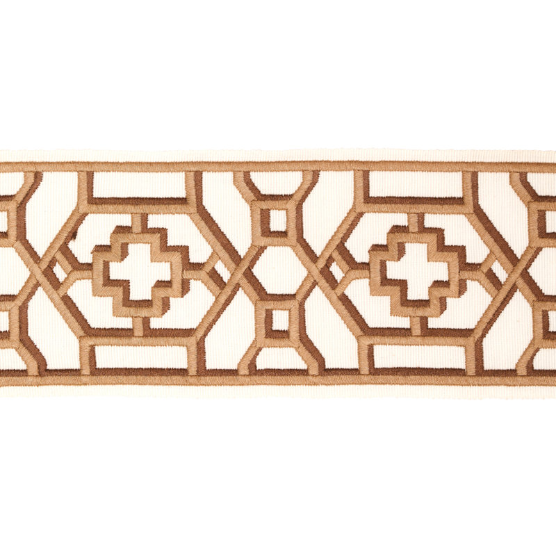 Schumacher x Mary McDonald Zanzibar Trellis Tape, Camel