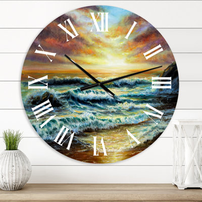 Magnifique horloge murale nautique et côtière