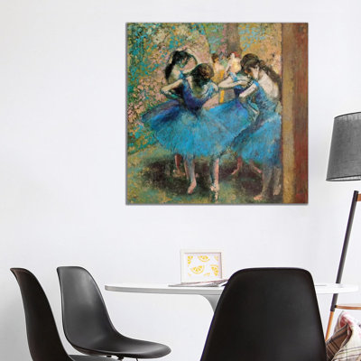 Dancers In Blue, 1890 by Edgar Degas - Floater Frame Painting on Canvas