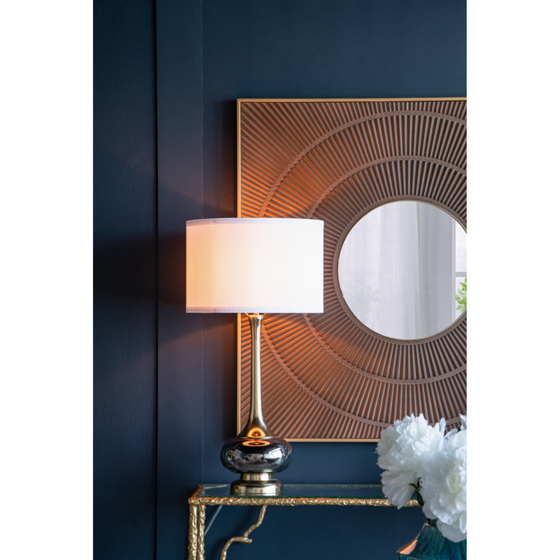 Lampe de table avec tambour en verre D15x29 "(assemblage de l'abat-jour requis)