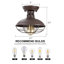 Ensemble de 2 plafonniers de ferme industriels Easric, cage en métal, base E26 pour couloir et cuisine-378410519