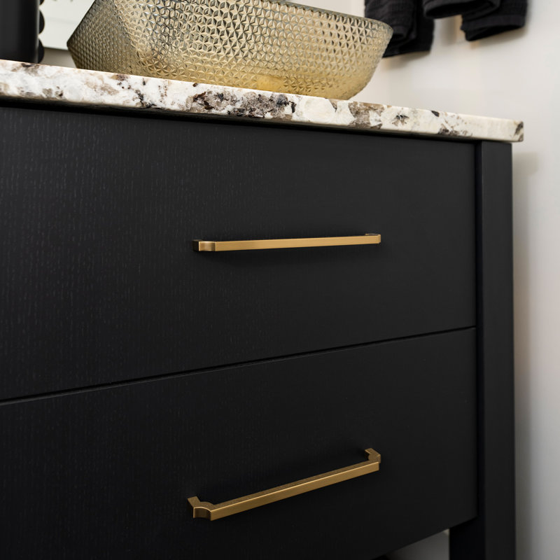 Monarch Collection Pull - Cabinet Pull - Transitional Hardware for Drawers & Cabinets, 6-5/16", Champagne Bronze