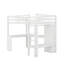 Lit mezzanine simple avec bureau en L, garde-robe et tablettes-148863980