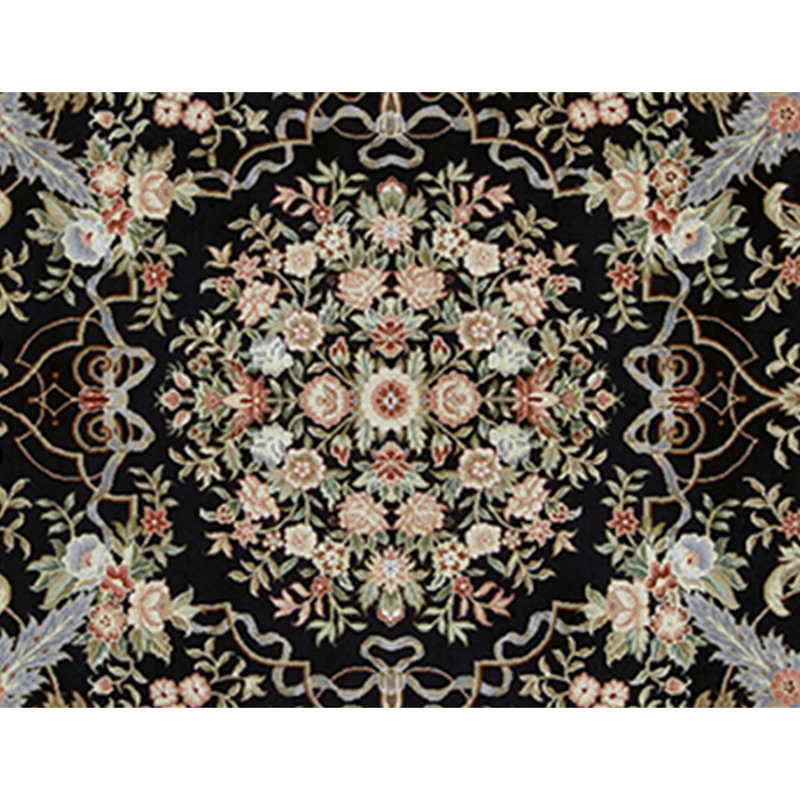 High-Quality Hand-Knotted Black Area Rug