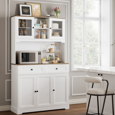 42.5″ Standard Baker’s Rack with Microwave Shelf, Medium Wood  Shelves