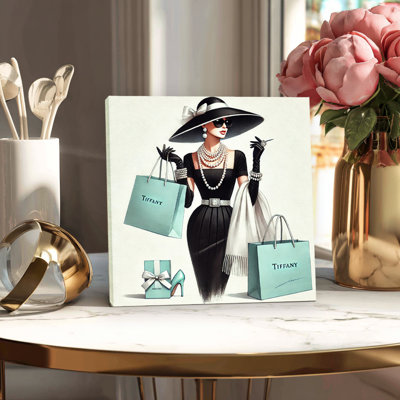 Luxury Stroll: Tiffany-Inspired Glam Canvas Wall Art