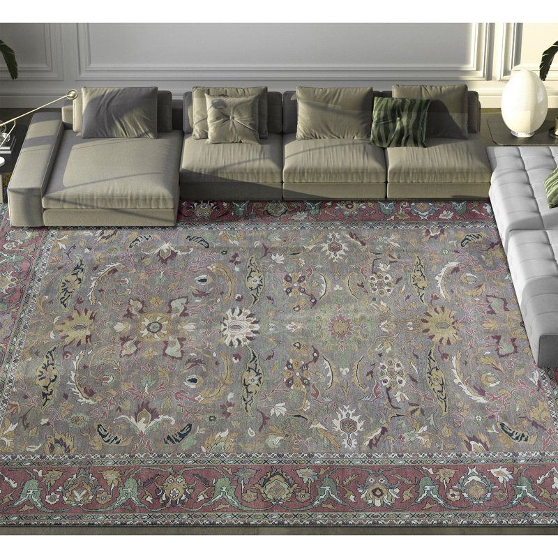 Tapis brun de haute qualité noué à la main