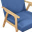 Fauteuil d'appoint moderne bleu, capacité de 300 lb, structure en bois massif, profondeur de produit de 27 po, siège en mousse, tissu d'ameublement texturé pour décor de salon, poids de l'ensemble de 26,75 lb, bois, assemblage simple, pièce-30252593-30252592