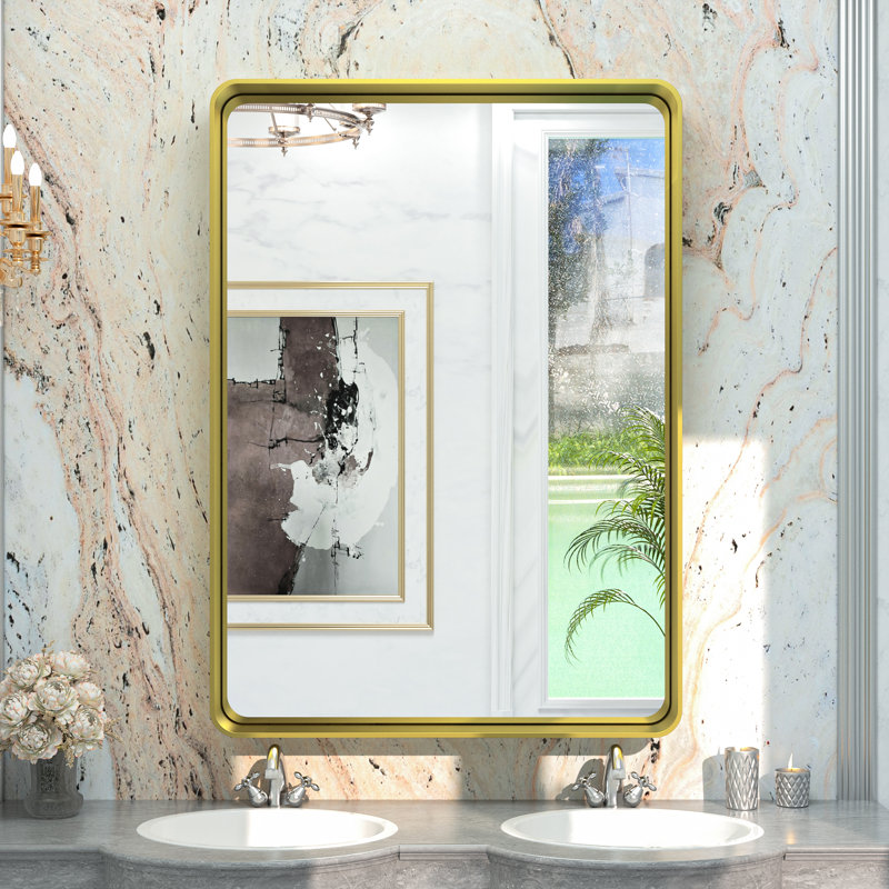 Miroir mural Brayner, Or, 30 po x 60 po