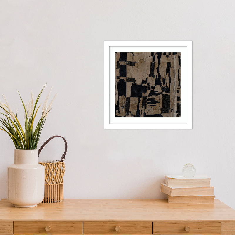 Reproduction d'art encadrée en bois «Wild West» par Oies, Blanc svelte, H 13 po x l 13 po