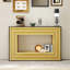 Console Modern Contrast moderne avec structure en bois stratifié et plateau noir