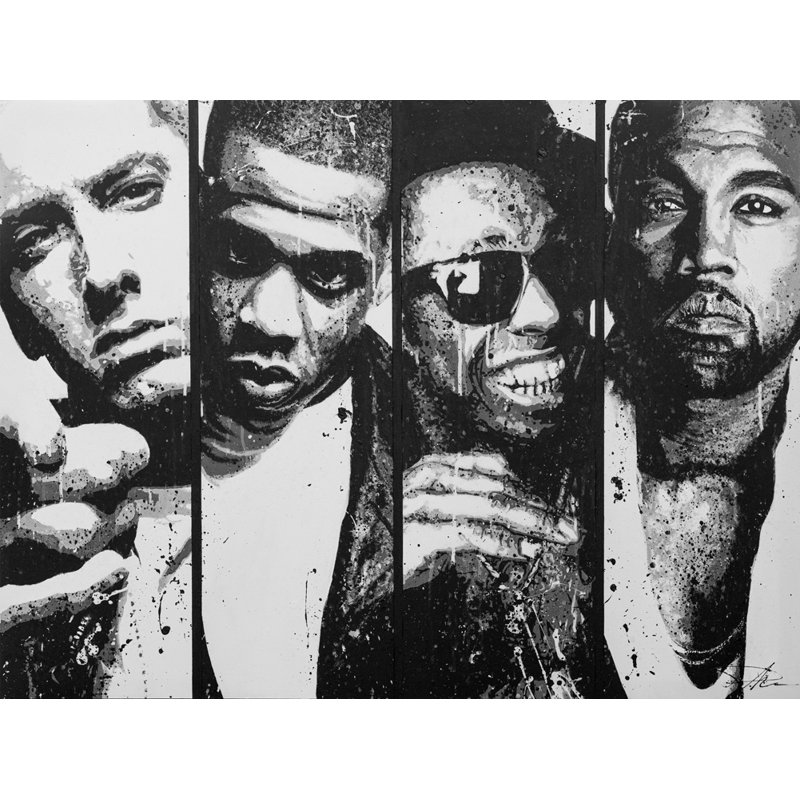 «Rappers» par Pratikacha Muir - reproduction d'art sur toile tendue, H 15 po x l 18 po x P 1,5 po
