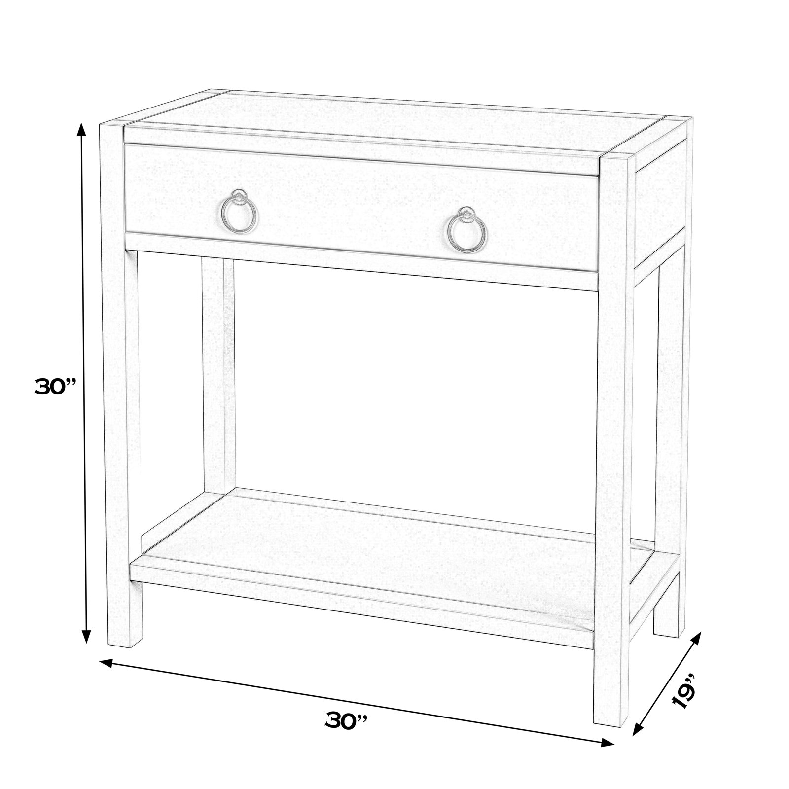 Elin 1-Drawer Pine Nightstand, Navy Blue