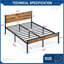 King Size Bed Frame with Wood Headboard, Heavy Duty Metal Platform Bed with Under Bed Storage, Reinforced Frame with Sturdy Slats