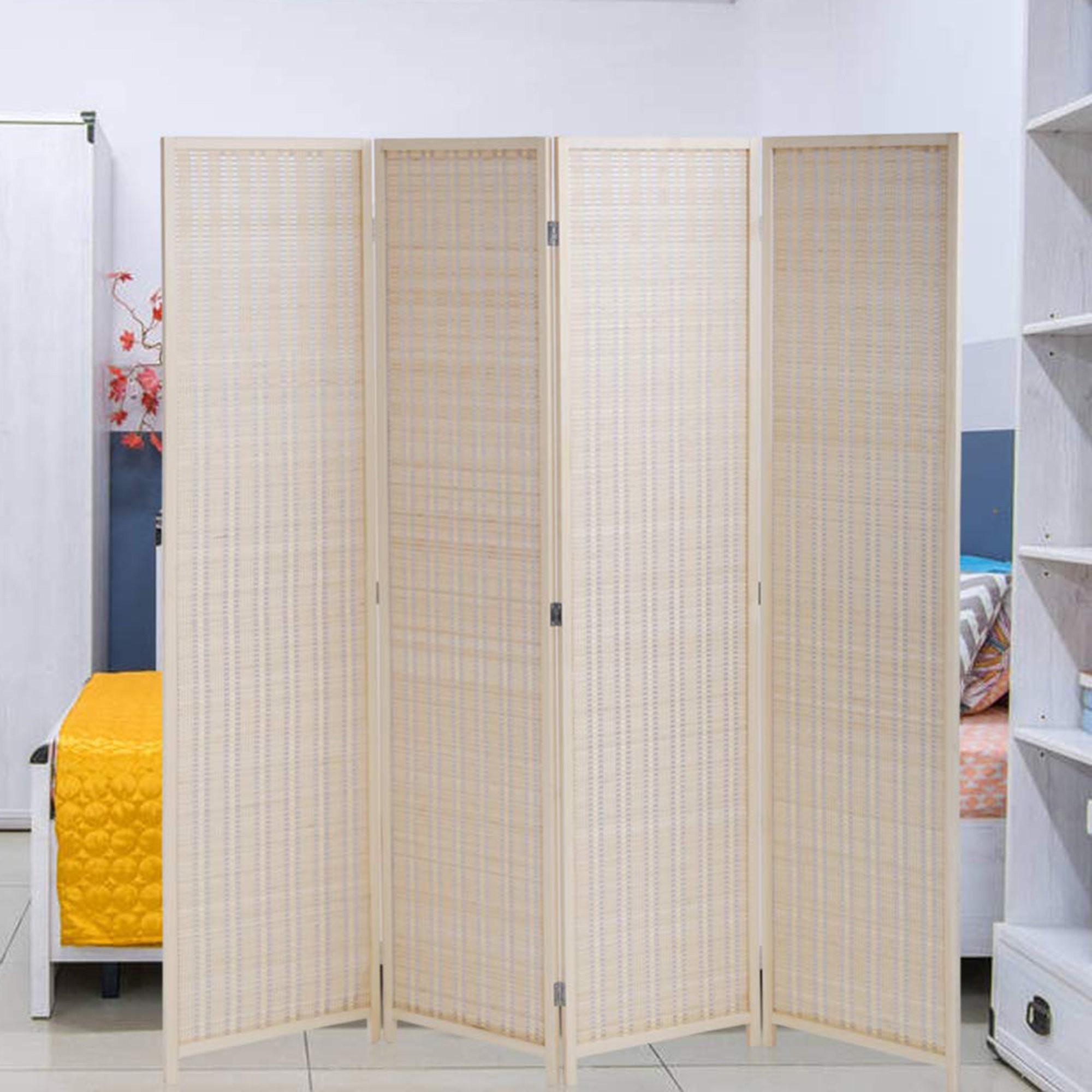Gracie Oaks 72 Inch High Portable Room Divider Privacy Screen Folding ...