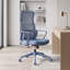 Chaise de bureau ergonomique en filet à haut dossier avec support lombaire réglable, pivotant à 360 degrés-133599437-133599439