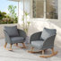 Chaise berçante en corde tissée avec coussins amovibles Hrannar