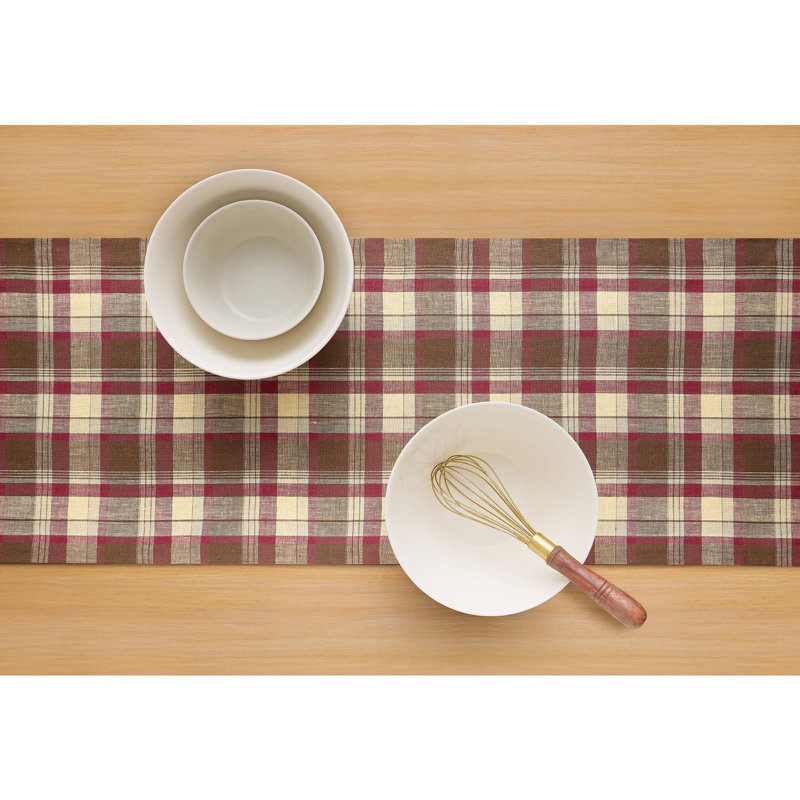 100% Pure Line Table Runner - Rustic Plaid, 132" x 14", Plaid, Rustic Multicolor