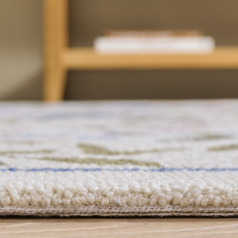 Martha Stewart Hand Tufted Wool, Cotton Floral Rug, Rectangle 9' x 12'