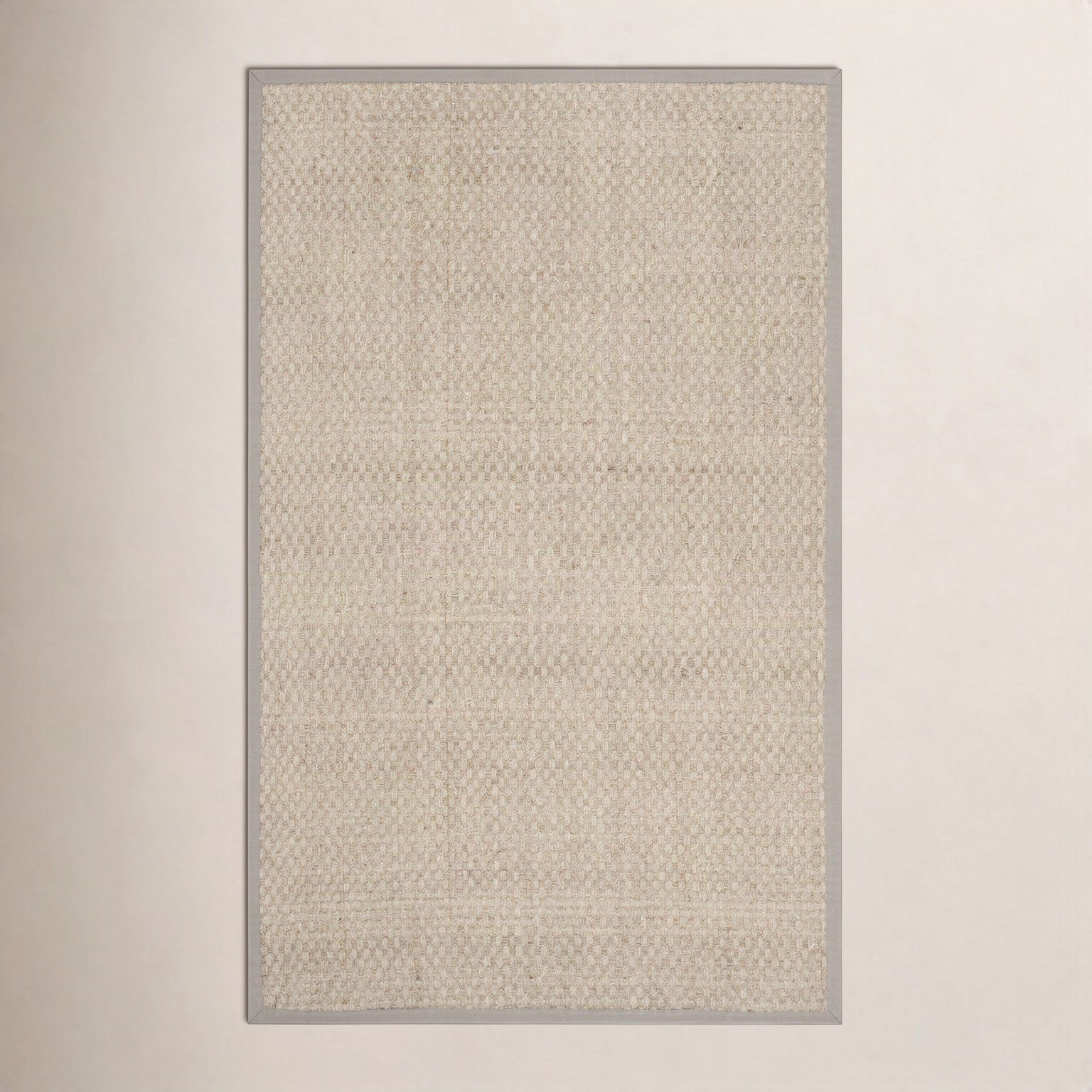 Lasone Natural Gray Seagrass Rug, Rectangle 6' x 9'
