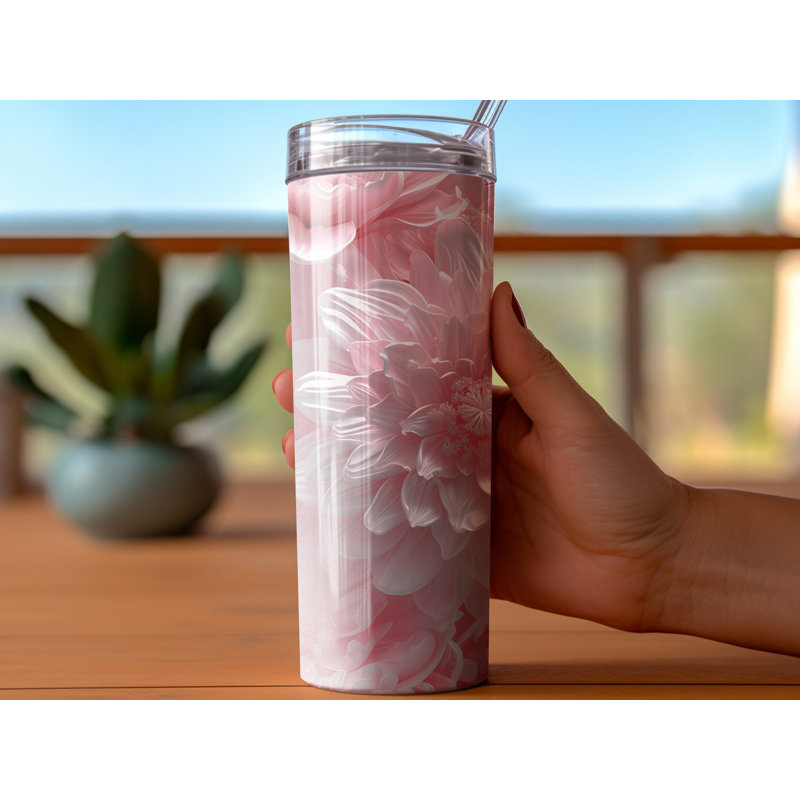 Choose Handmade Tumblers 591ml Vacuum Insulated Stainless Steel (18/8) Travel Tumbler with Straw